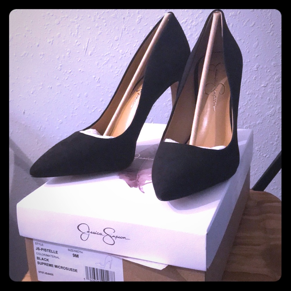 Jessica Simpson Black Microsuede Pistelle Pump